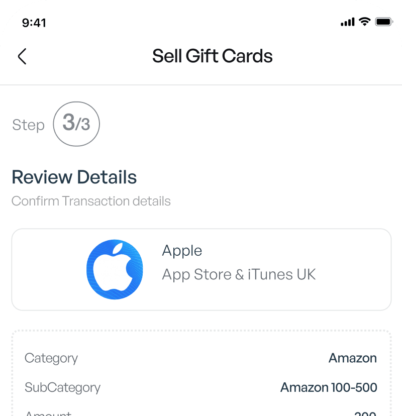 Submit your gift card for verification
